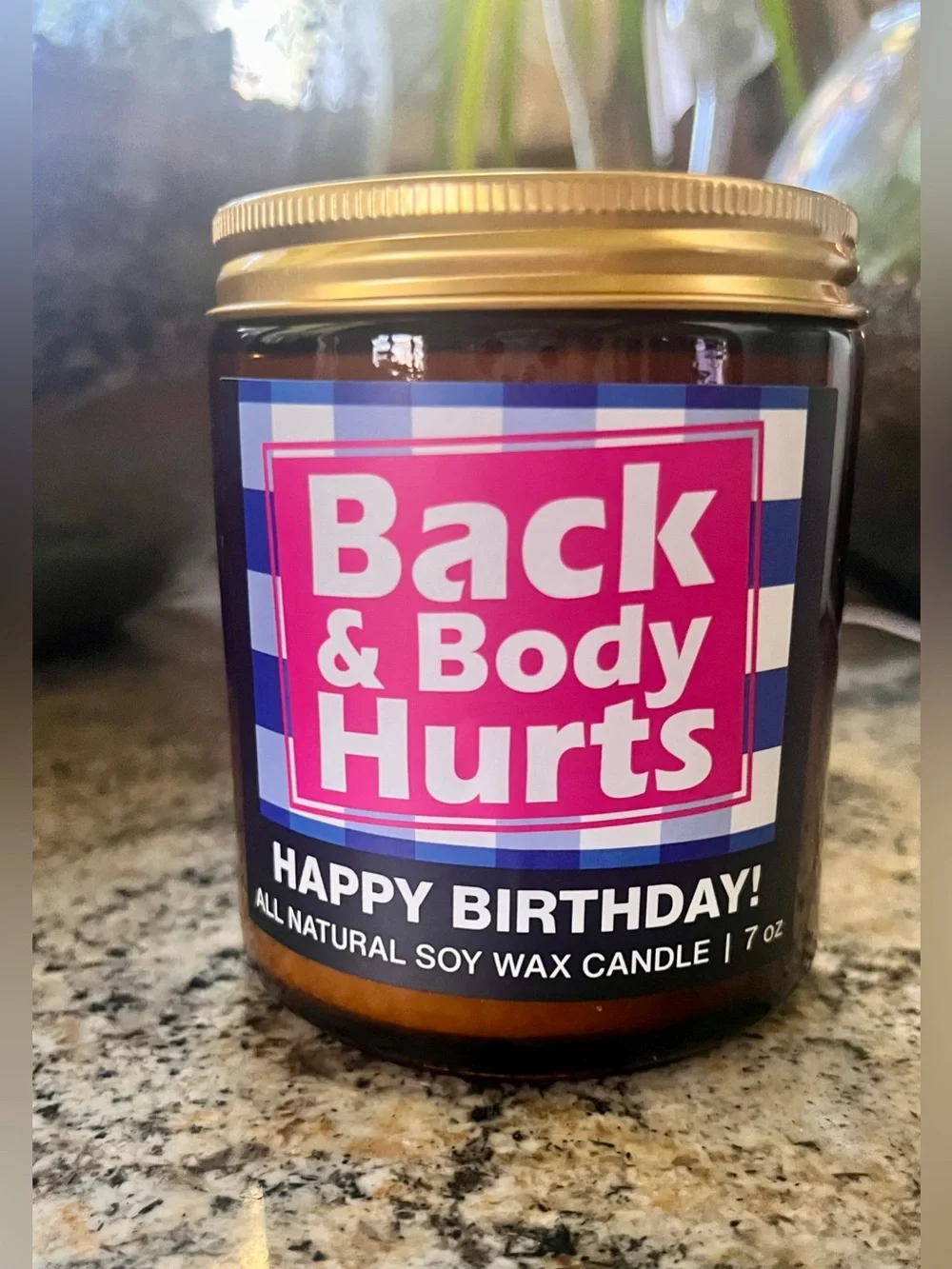 LiHome Happy Birthday! Humorous Vanilla Soy Candle - Pink & Blue Label